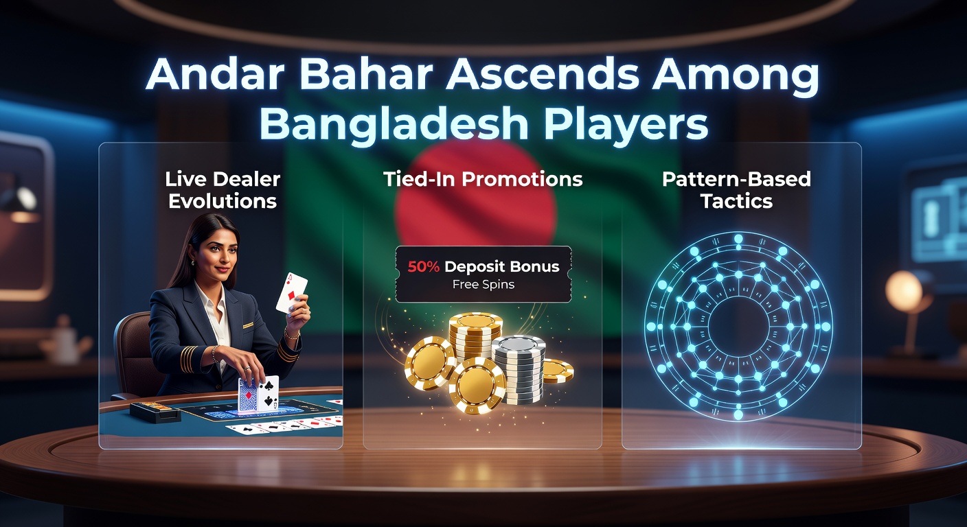 Vibrant live dealer table with Andar Bahar cards spread out, players engaging via digital interface in a bustling online session
