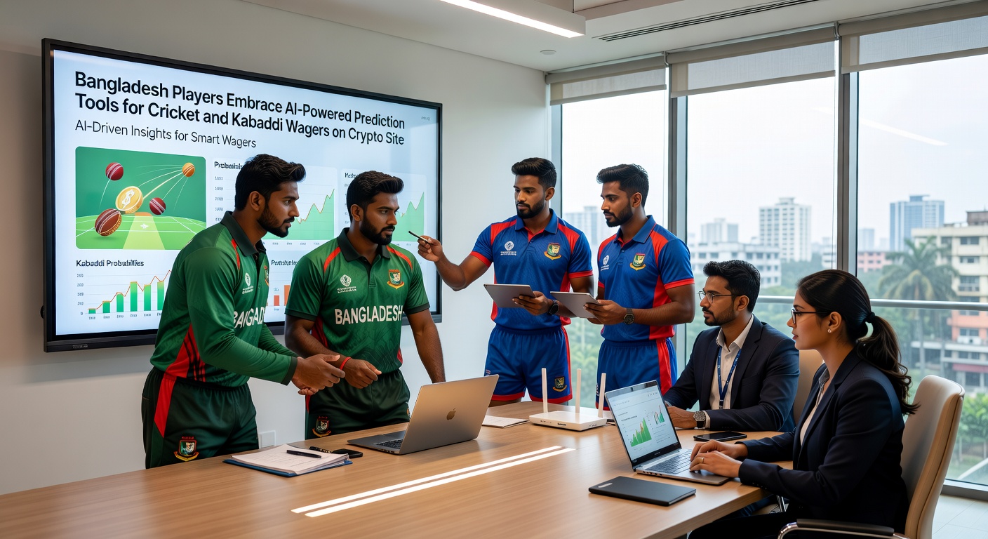 Kabaddi betting interface showing AI predictions on a crypto-enabled platform