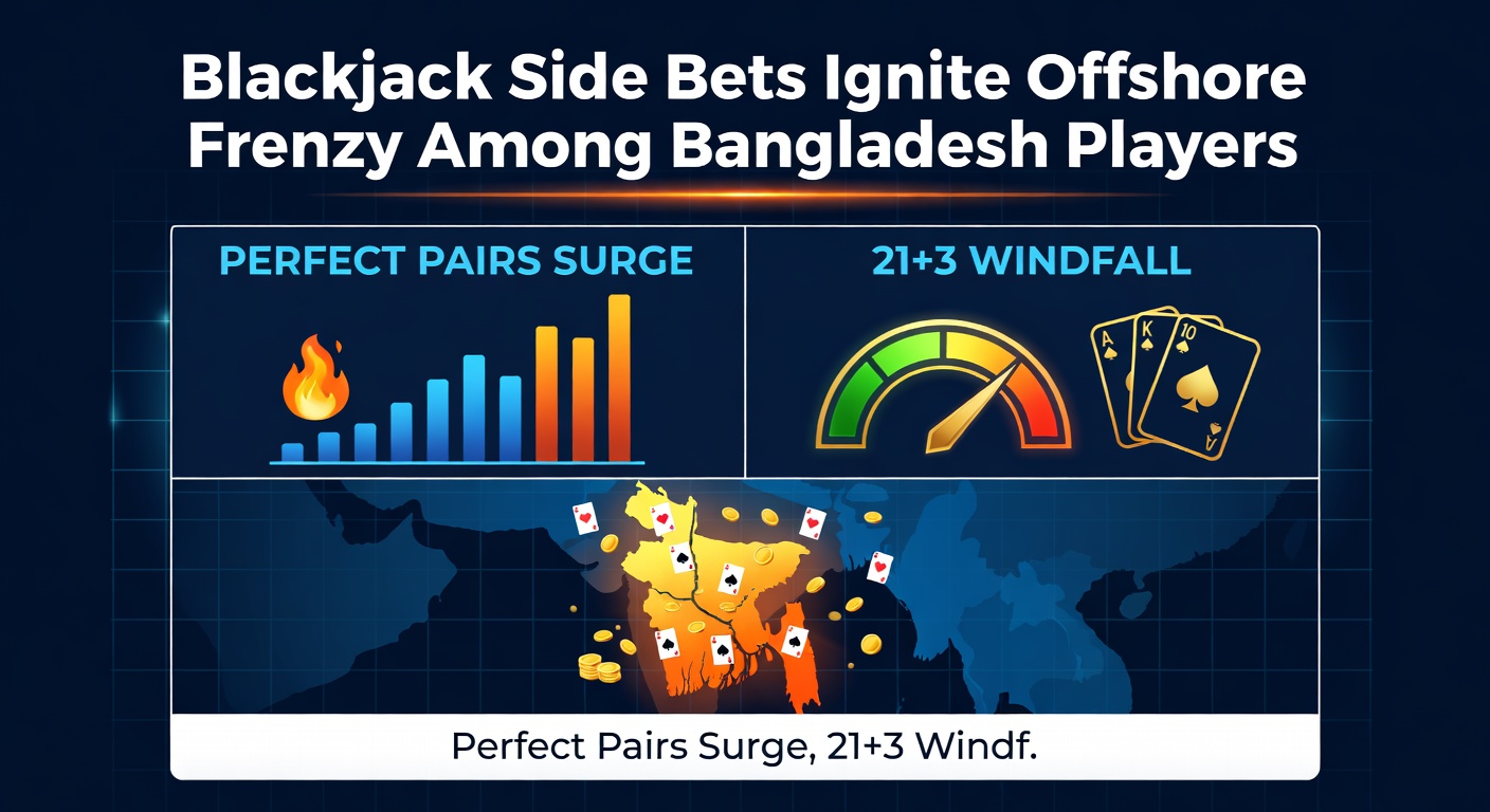 Close-up of a 21+3 side bet payout on a digital blackjack interface, showing flush and straight combinations with crypto winnings highlighted