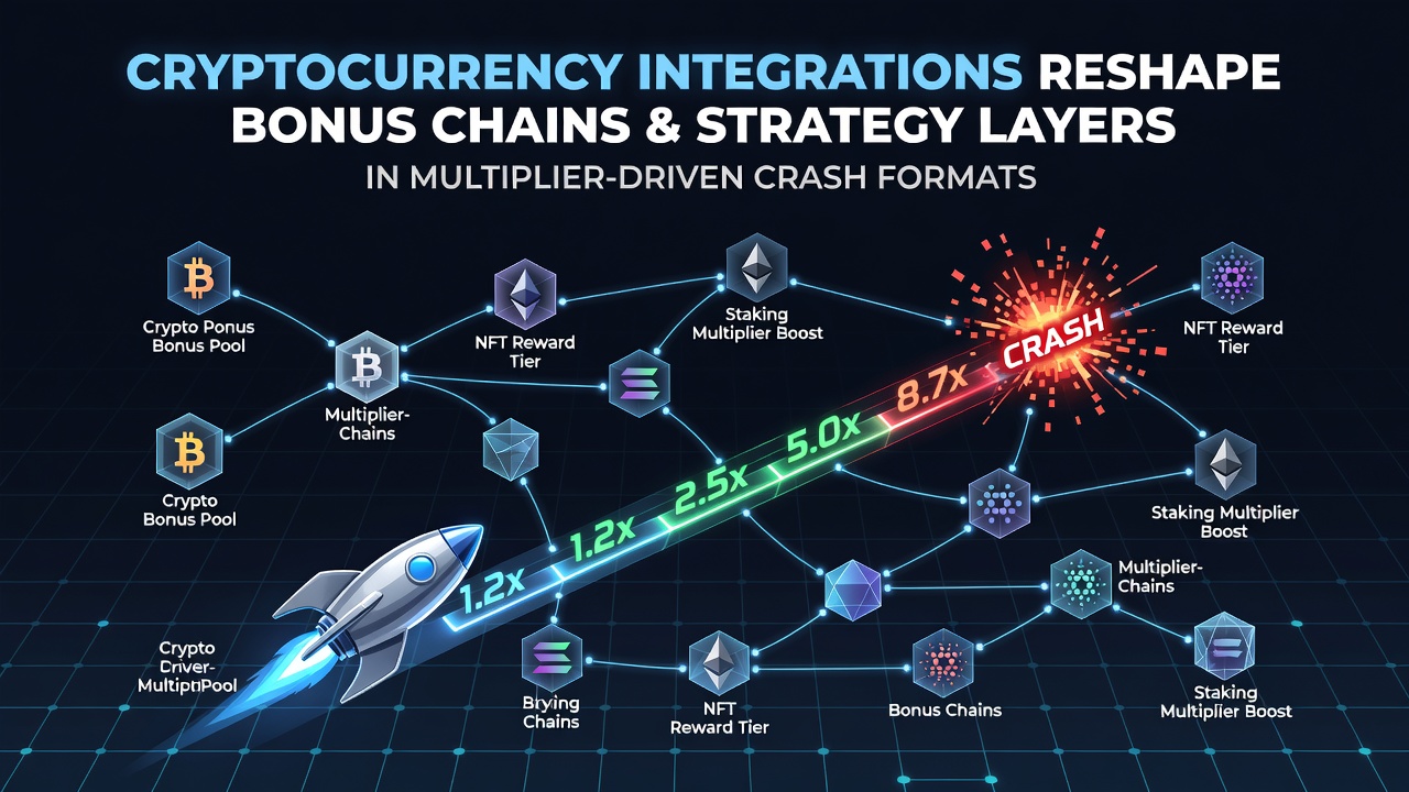 Cryptocurrency wallet interface integrated with crash game multiplier display showing real-time bonus calculations