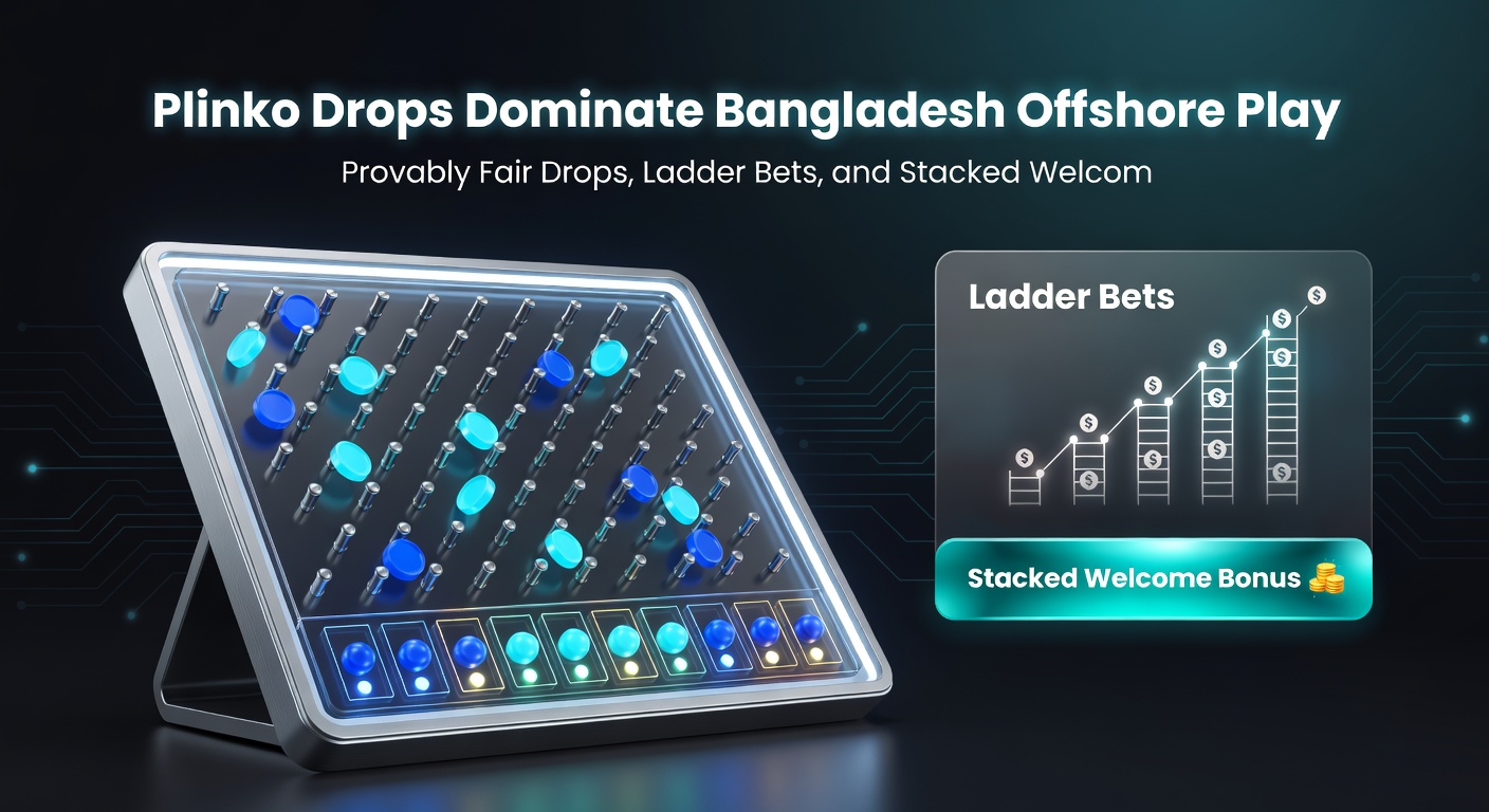 Dynamic screenshot of a Plinko ladder bet interface showing climbing multipliers, auto-cashout options, and crypto wallet integration popular among Bangladesh offshore players