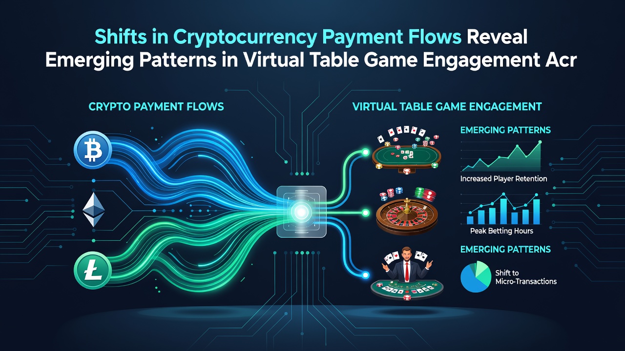 Analytics dashboard displaying cryptocurrency inflows and table game engagement metrics